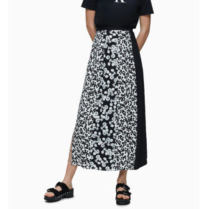 Calvin Klein dámská černobílá maxi sukně Floral - L (0GU)